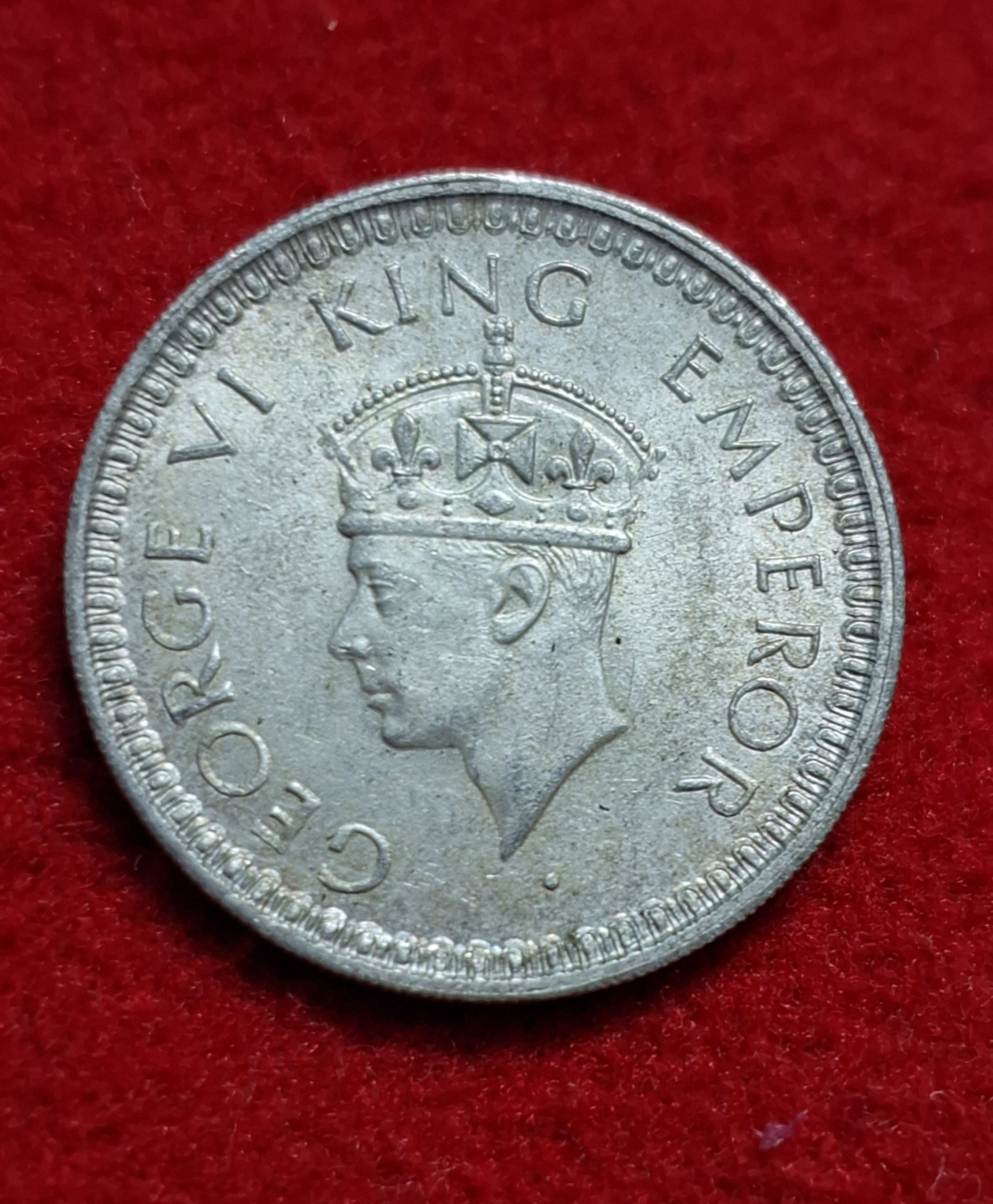 Half Rupee 1945 George VI King Emperor Coin Lahore Mint UNC Condition SKU 08