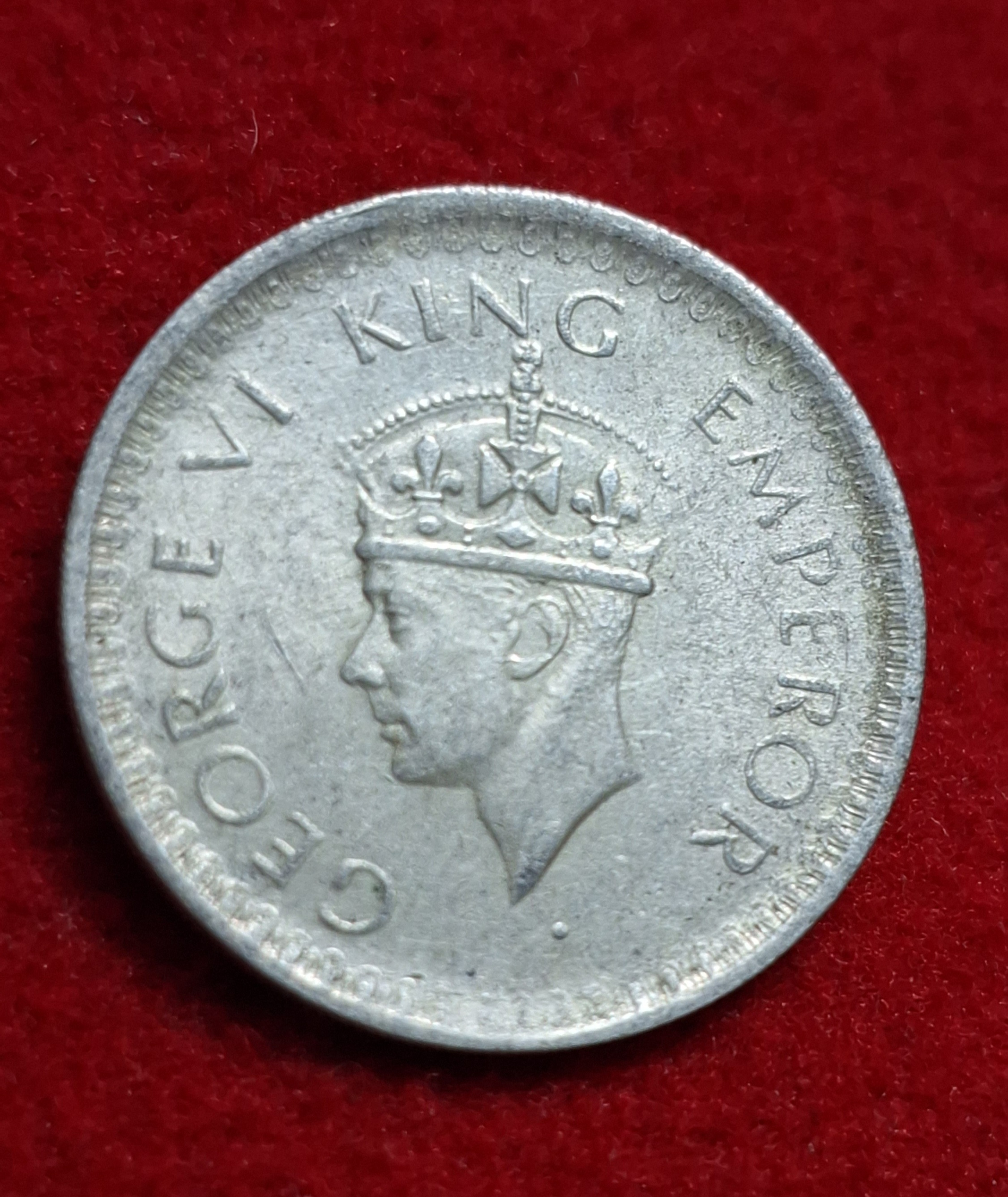 Half Rupee 1944 George VI King Emperor Coin Lahore Mint UNC Condition SKU 09