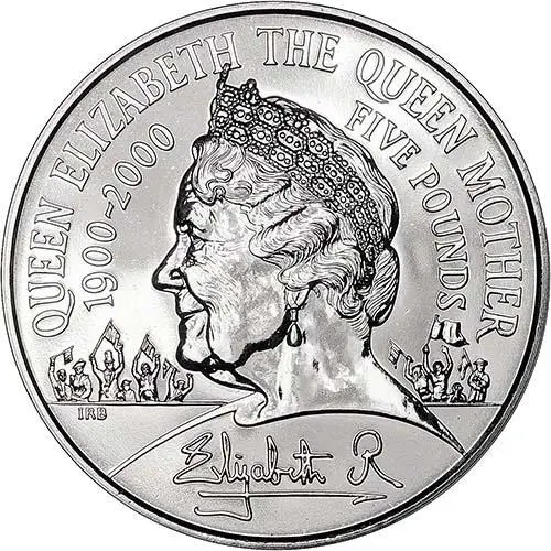 England 5 Pounds 2000 - Queen Elizabeth the Queen Mother Special Issue Royal Mint Proof Set with Beautiful Certificate