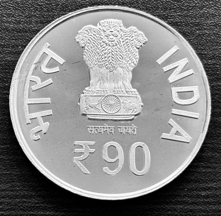 90 Years of Reserve Bank of India Kolkata Mint 40 Gram Silver Coin Rare ((Proof Set))