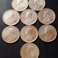 Silver British India 🇮🇳 Different Years Collection King👑👑👑👑 George V Full Silver 9 Different Years 1₹SET Weight 11.6GM Each 1912/13/14/15/16/17/18/19/20 Original Gauarantee Excellent Condition. Same and similar piece available