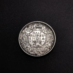 Half Rupee 1939 George VI King Emperor Bombay mint