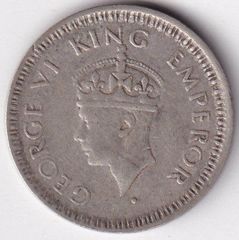 Large 5 Quarter Rupee of 1945 British India Rare Silver Coin