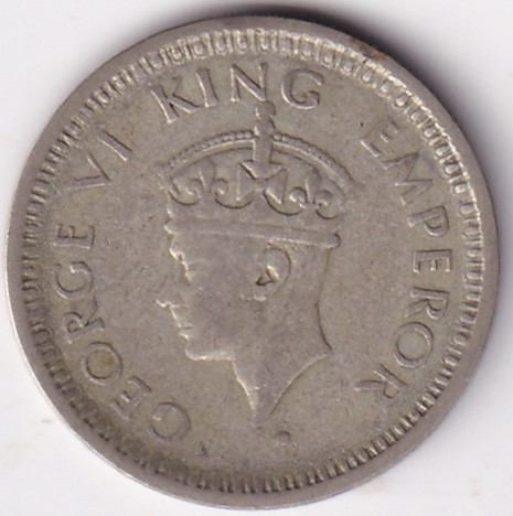 Large 5 Quarter Rupee of 1945 British India Rare Silver Coin #2