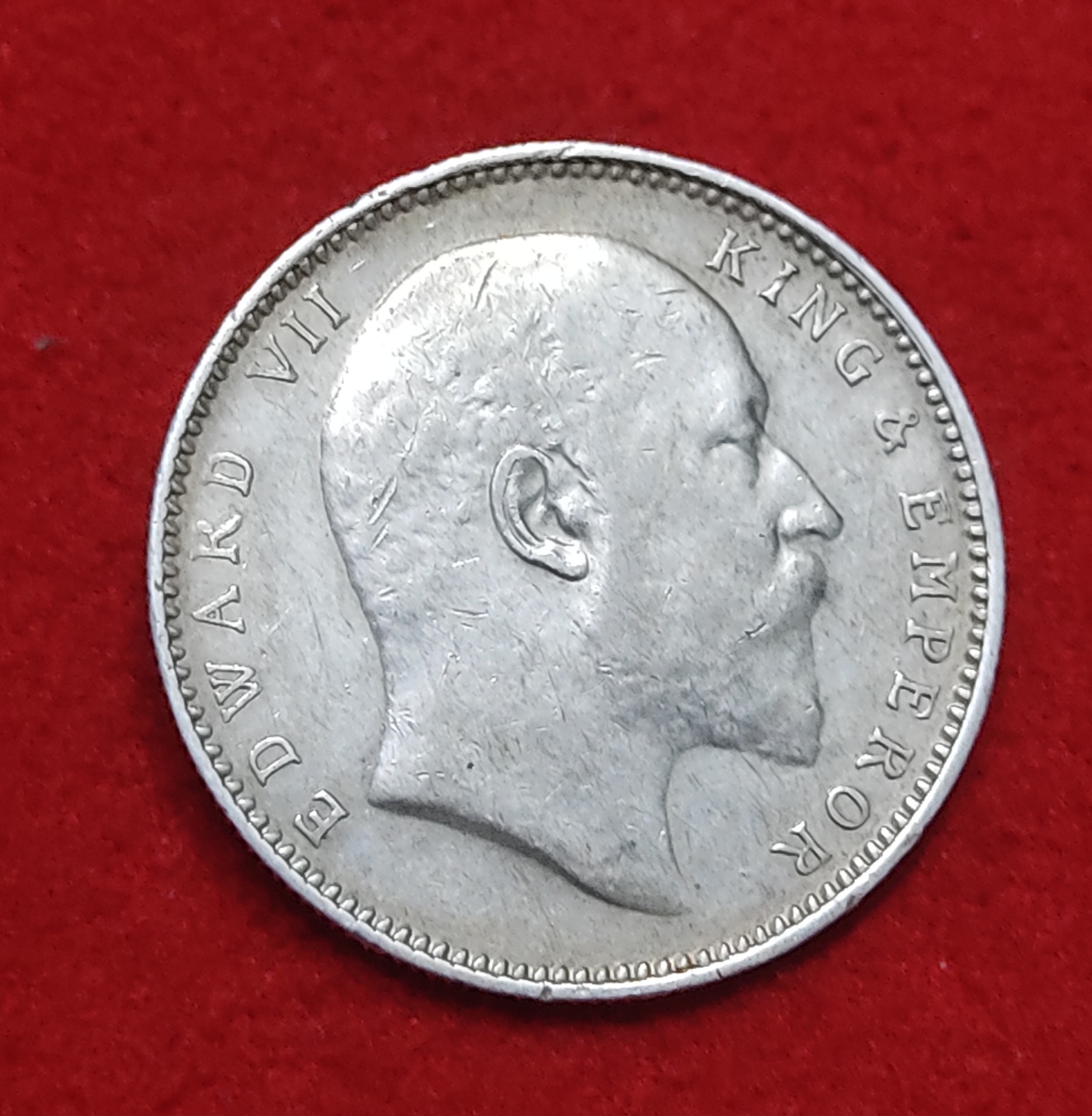One Rupee Silver Coin Edward VII 1905 Bombay Mint