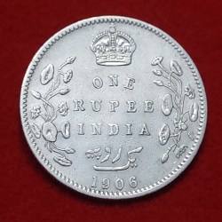 One Rupee Silver Coin Edward VII 1906 Bombay Mint