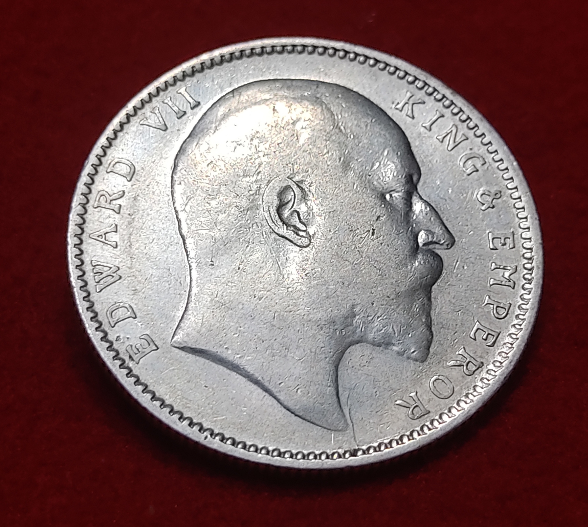 One Rupee Silver Coin Edward VII 1906 Bombay Mint