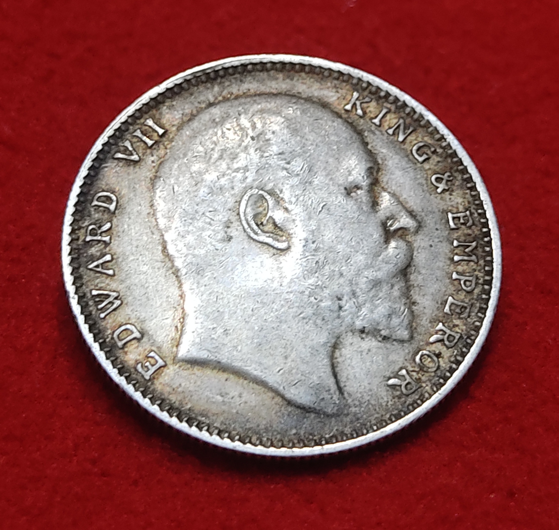 Rare One Rupee Silver Coin Edward VII Bombay Mint