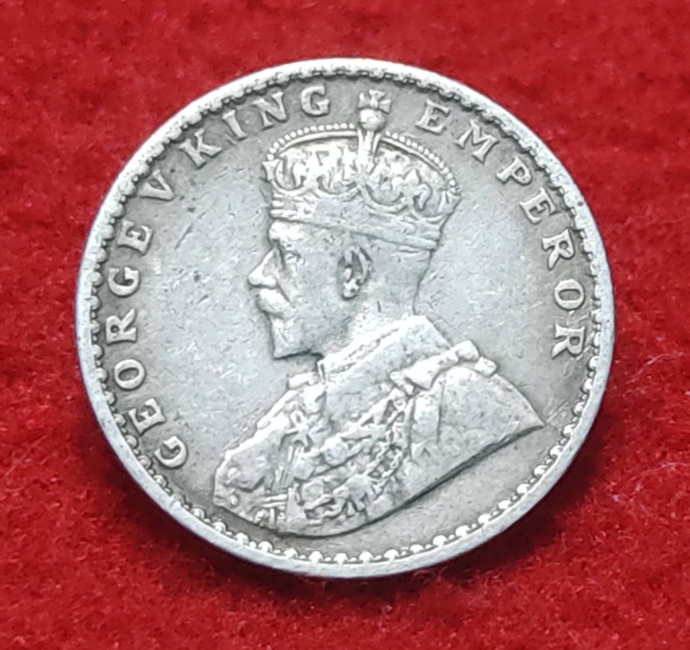 Two Anna Silver George V 1917 Calcutta Mint