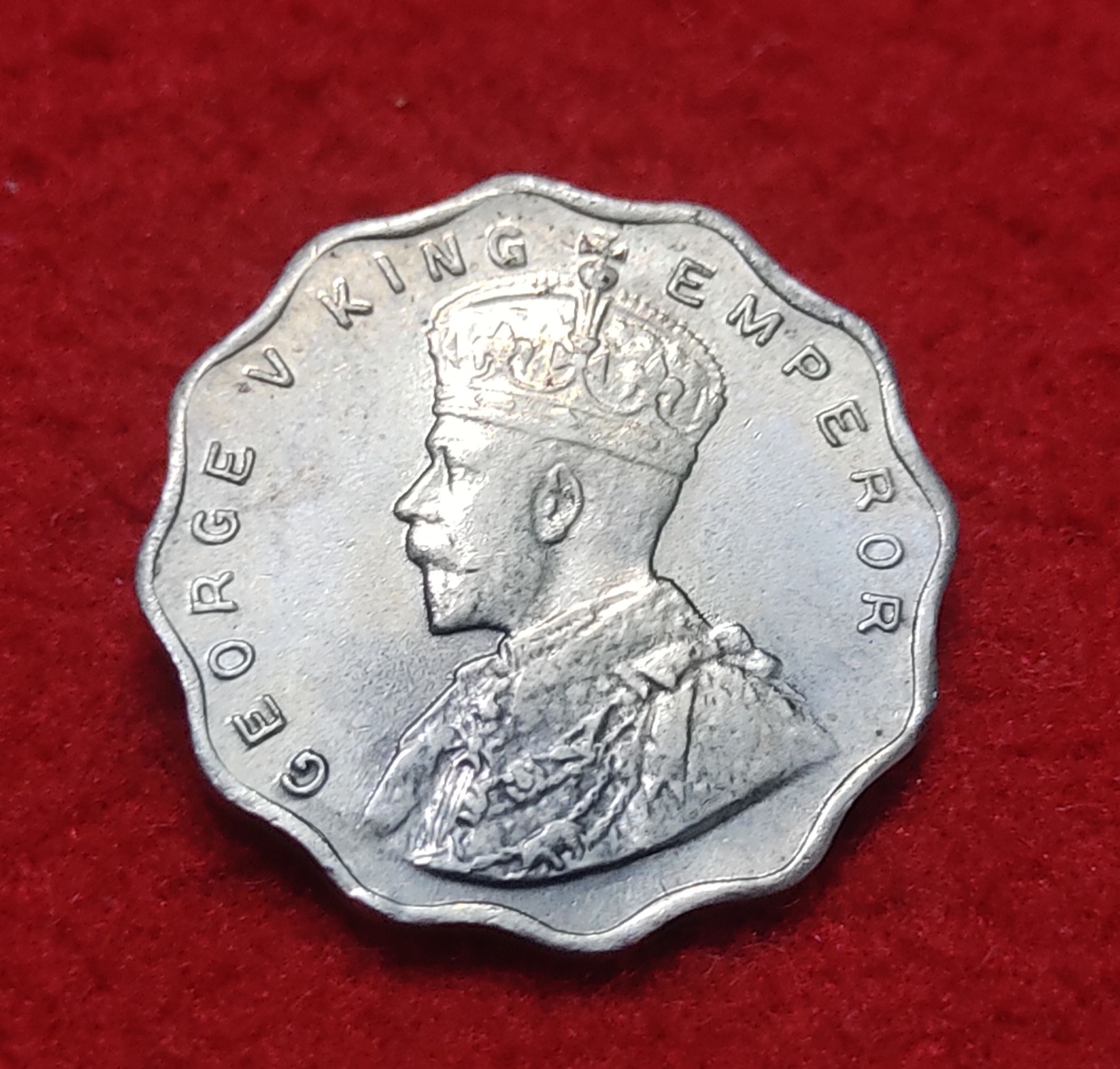 One Anna George V Copper Nickel 1935 Bombay Mint