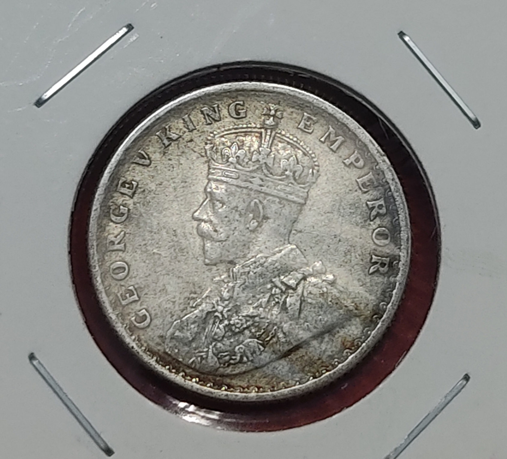 Half Rupee Silver George V 1930 Calcutta Mint