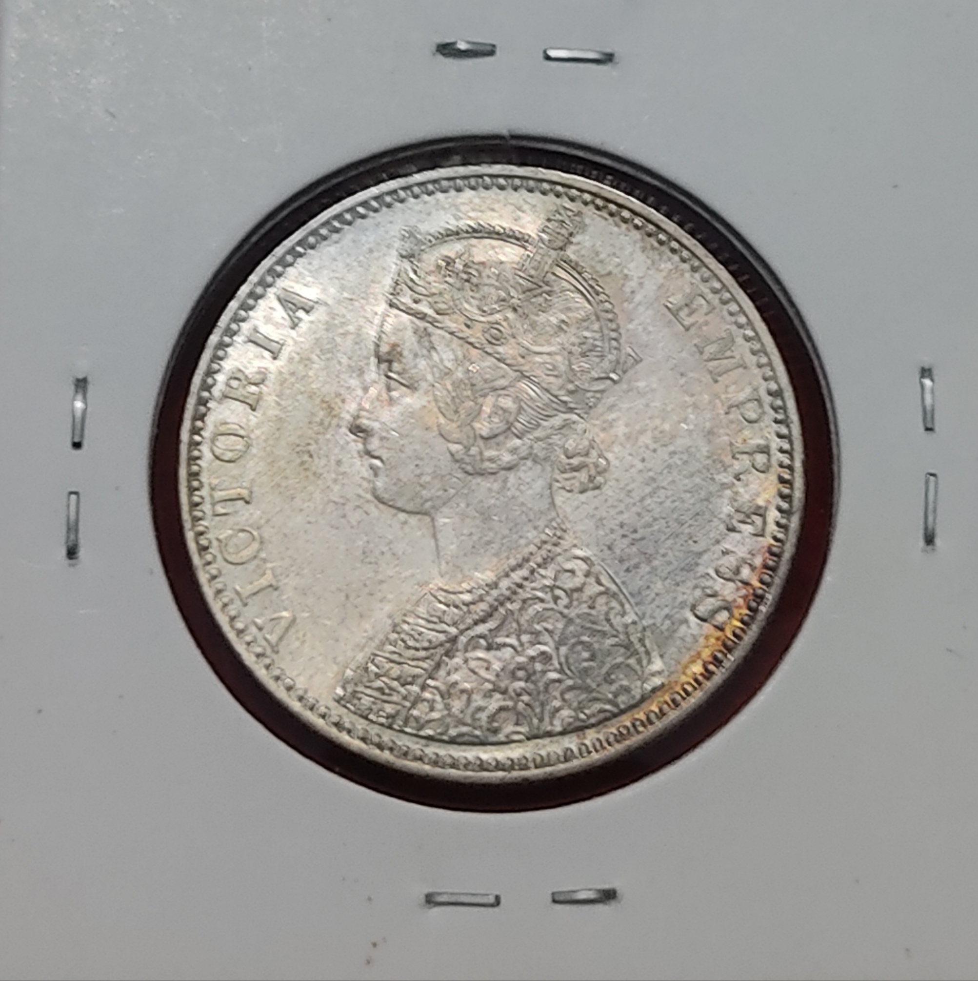One Rupee Silver Coin Victoria Empress Year 1892 Bombay Mint Beautiful Condition