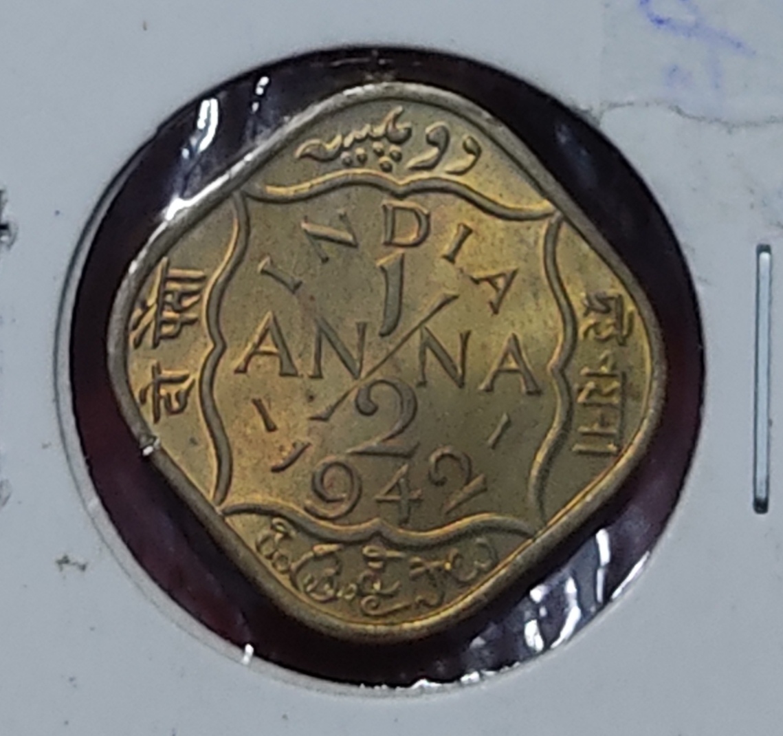 1/2 Anna George VI 1942 UNC Condition