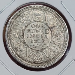 One Rupee Silver Coin George V Year 1912 Bombay Mint