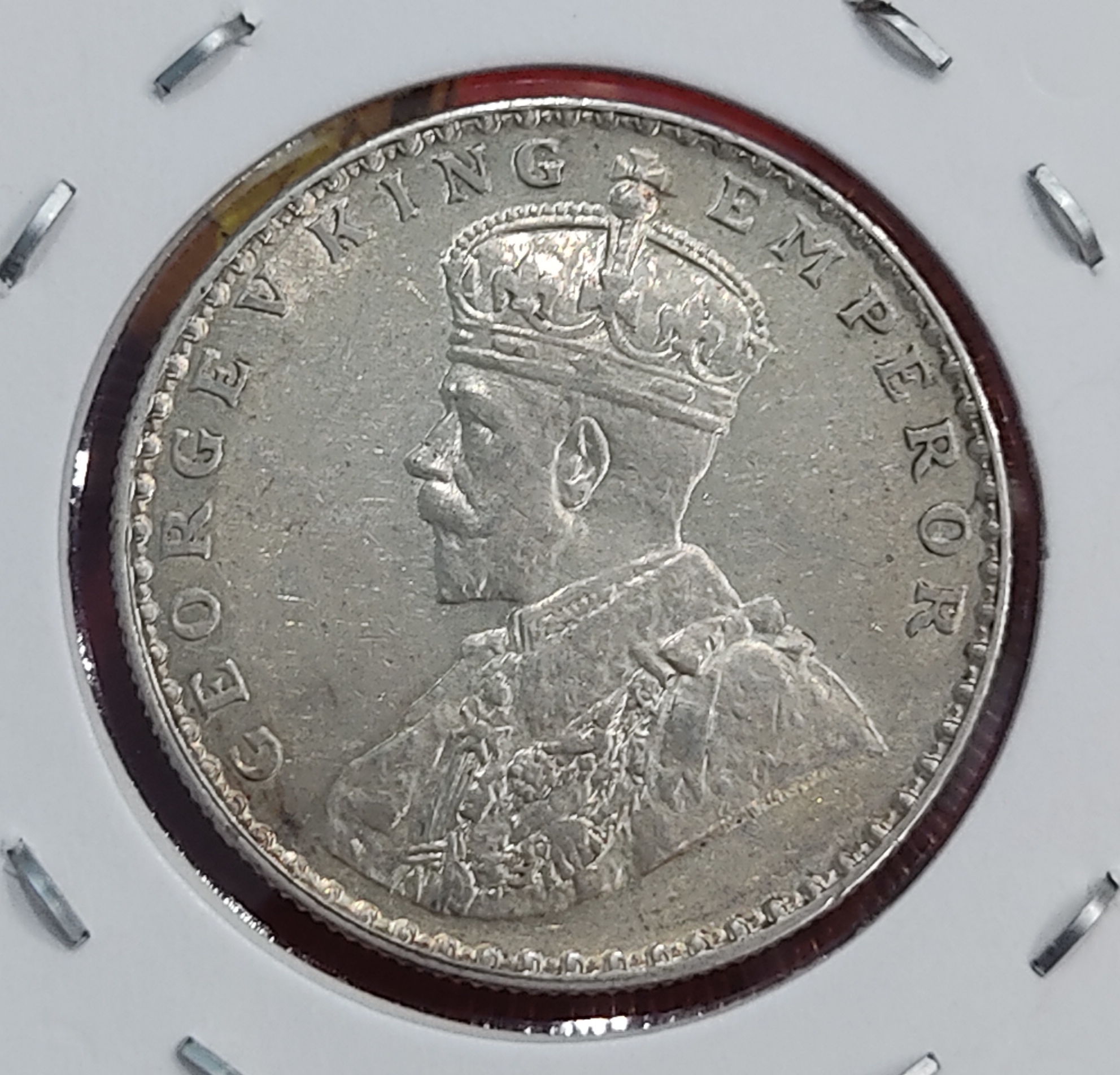 One Rupee Silver Coin George V Year 1912 Bombay Mint