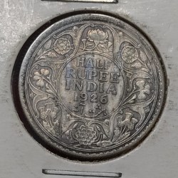 Half Rupee Silver Coin George V 1926 Bombay Mint
