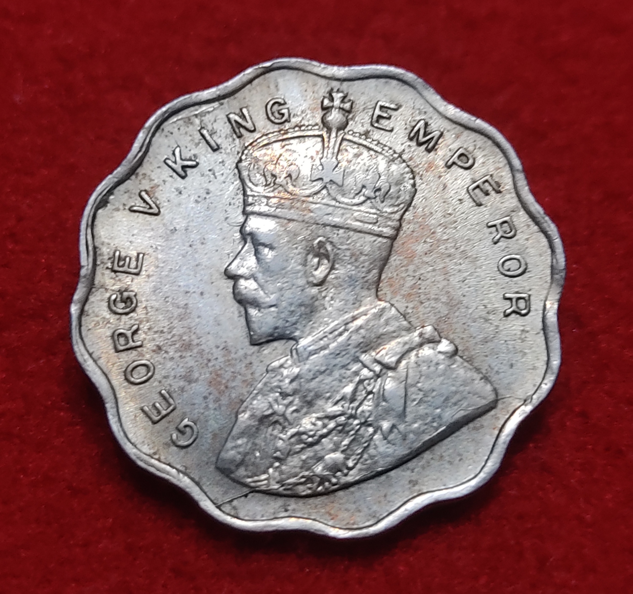 One Anna George V 1935 Calcutta Mint