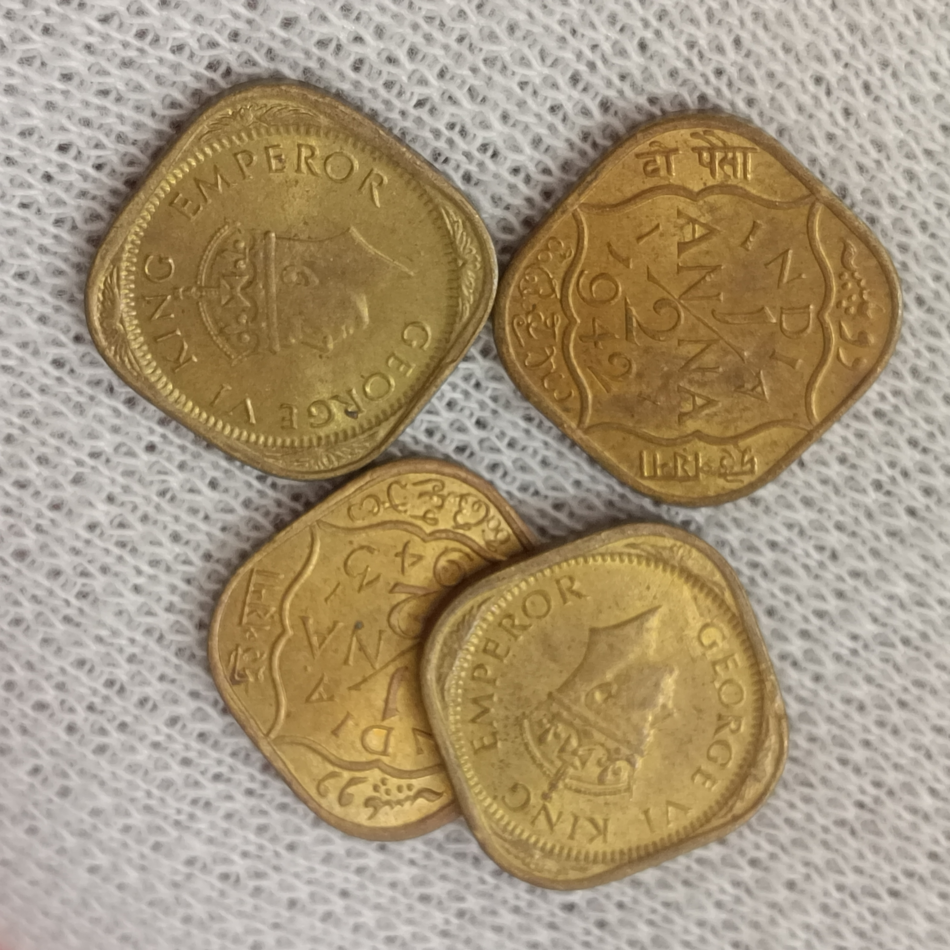 George Vi King Emperor 1/2 Anna Bronze Scare Coins Unc Condition mix Year 1942,43,44 10 Pcs Given British of India