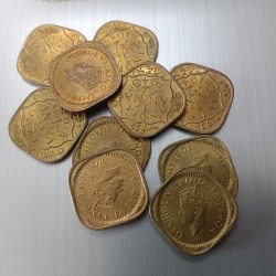 George Vi King Emperor 1/2 Anna Bronze Scare Coins Unc Condition mix Year 1942,43,44 10 Pcs Given British of India
