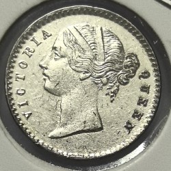 British India Victoria 1841 Two Anna Silver Coin High Grade Unc Rare