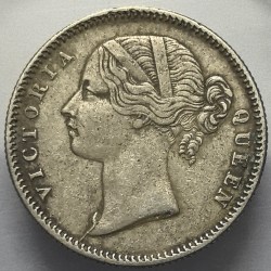 British India Victoria Divided legend 1840 Half Rupee Silver Coin High Grade Rare
