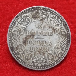 1/4 Rupee Victory Empress 1898 Calcutta Mint
