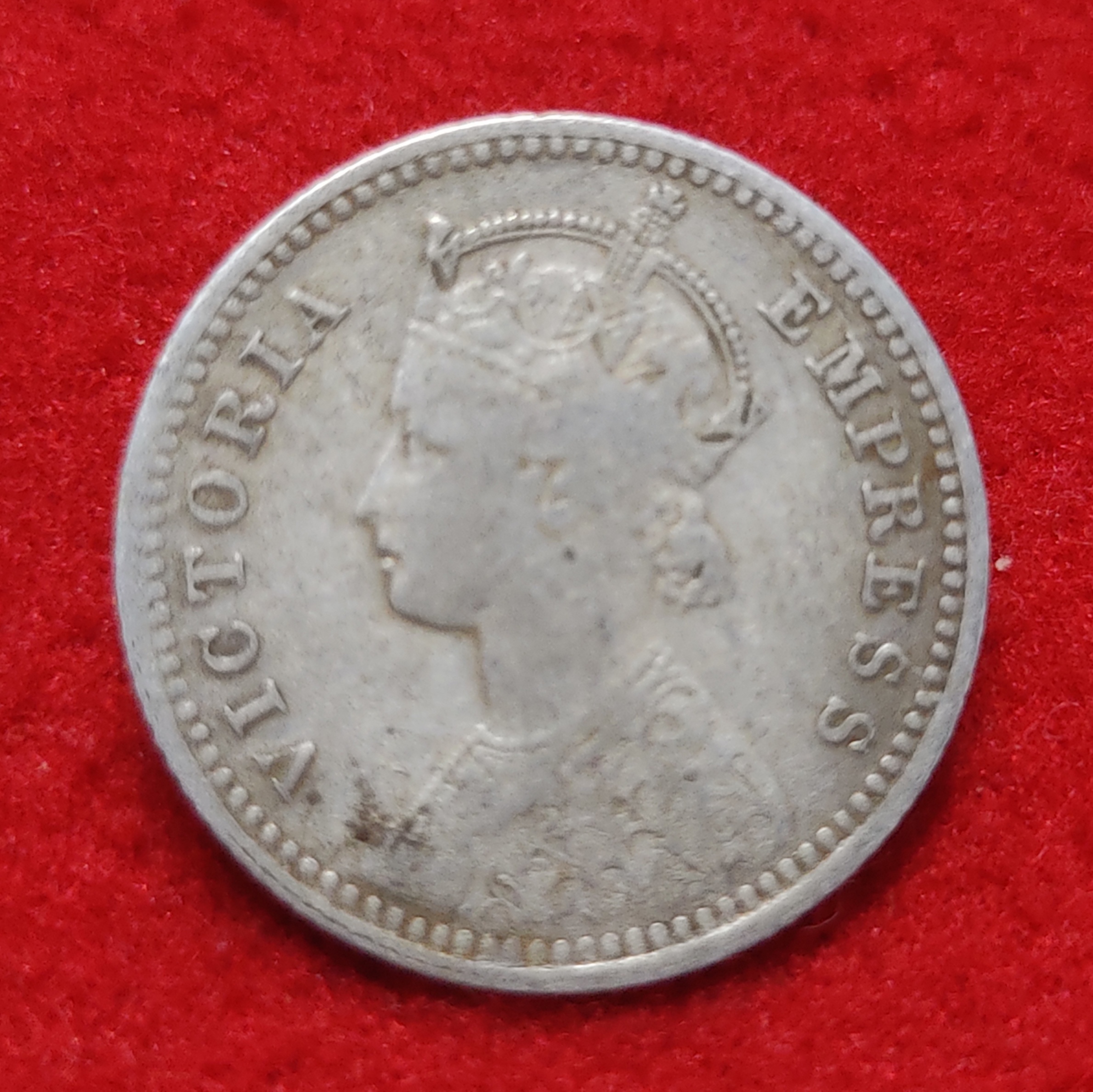 1/4 Rupee Victoria Empress 1898 Calcutta Mint