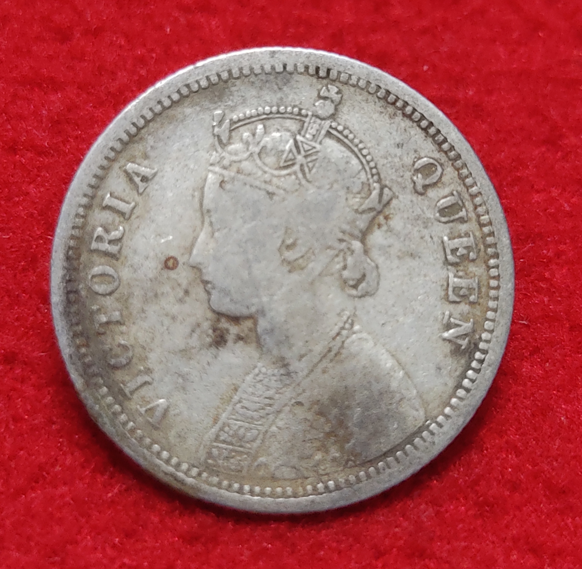 1/4 Rupee Victoria Queen 1874 Bombay Mint