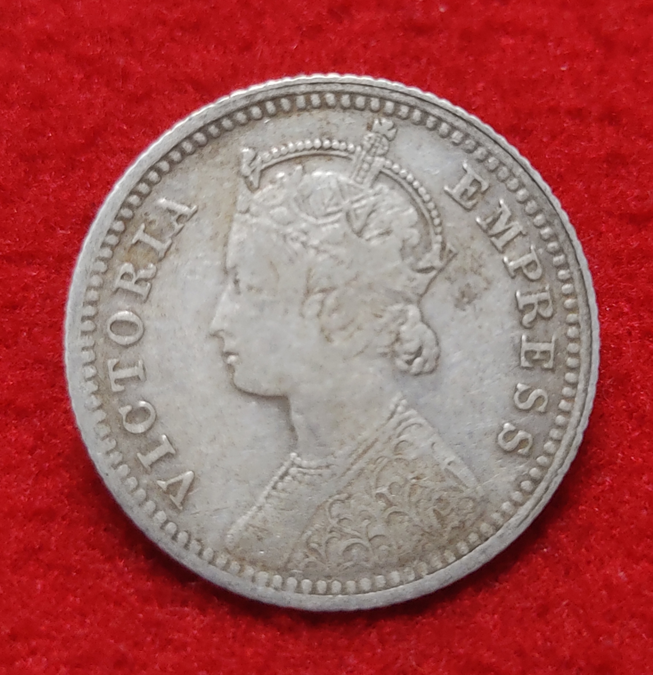 1/4 Rupee Victoria Empress 1897 Calcutta Mint