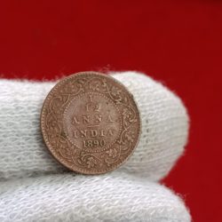 Victoria Empress 1/12 Anna Copper 1890 Year Calcutta Mint British of India