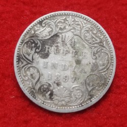 1/4 Rupee Silver Coin Victoria Empress 1897 Bombay Mint