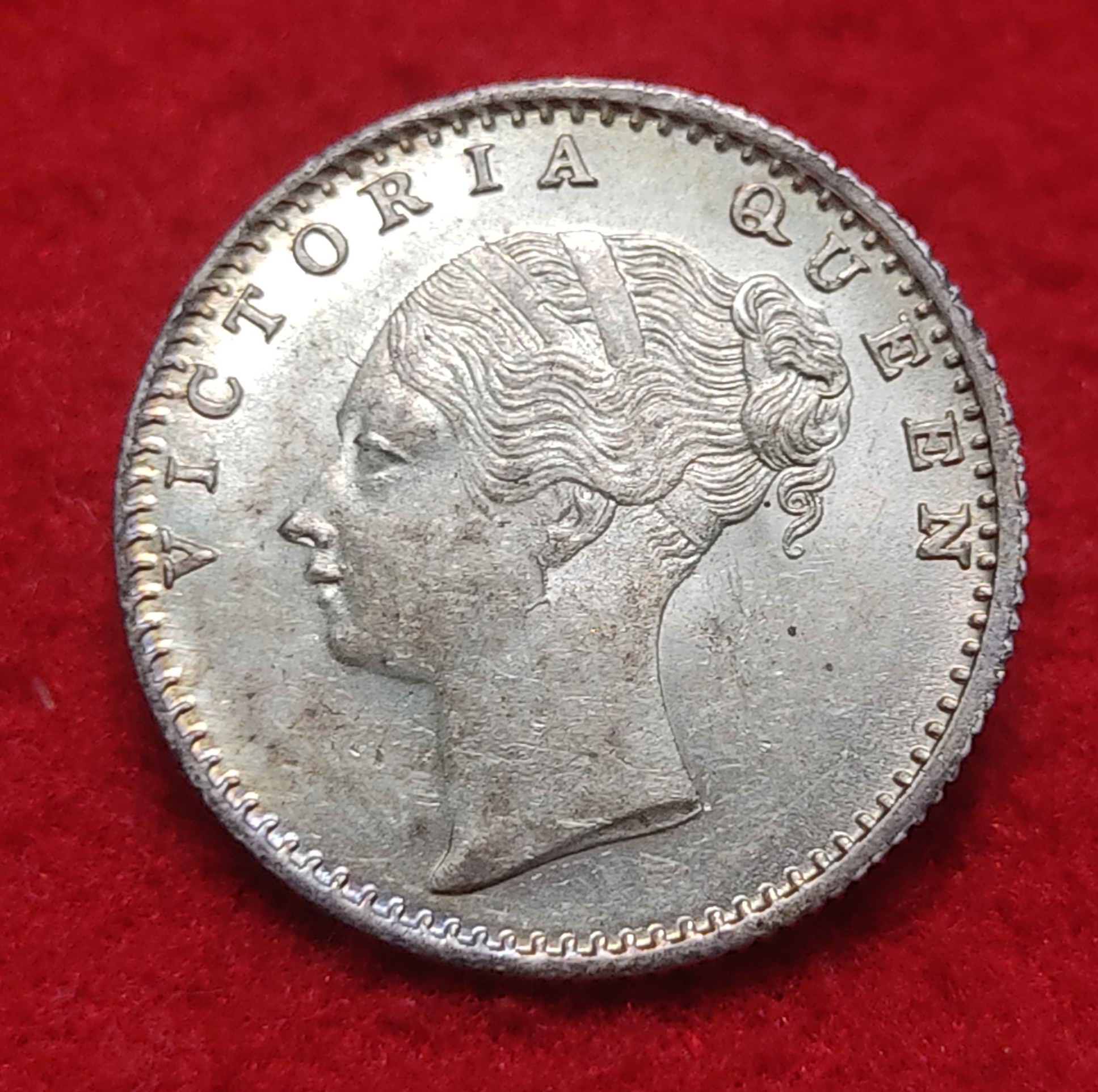 1/4 Rupee Continues Legend Victoria Queen 1840 GEM UNC Condition