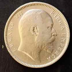Silver British India King and emperor Edward VII Denominaton 1 ₹ Year 1907 Condition as imege Same and similar piece available