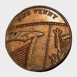 United Kingdom Great Britain Copper Platted One Penny Year 2014 Queen Elizabeth-II in High Collectable Grade.