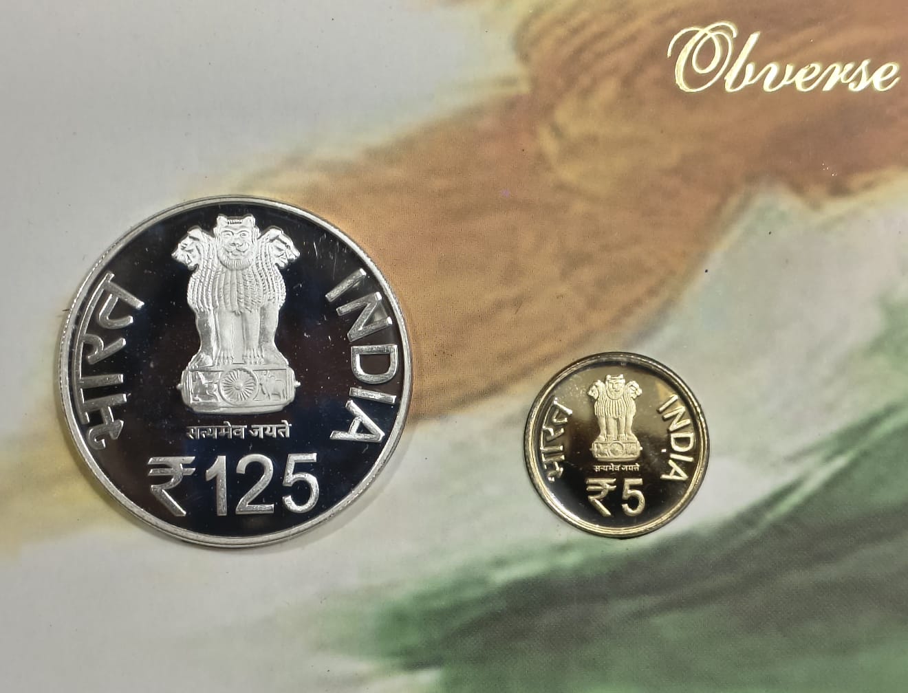 125th Birth Anniversary of Jawaharlal Nehru 2014 Mumbai Mint Rare 2 Coins ((Proof Set))