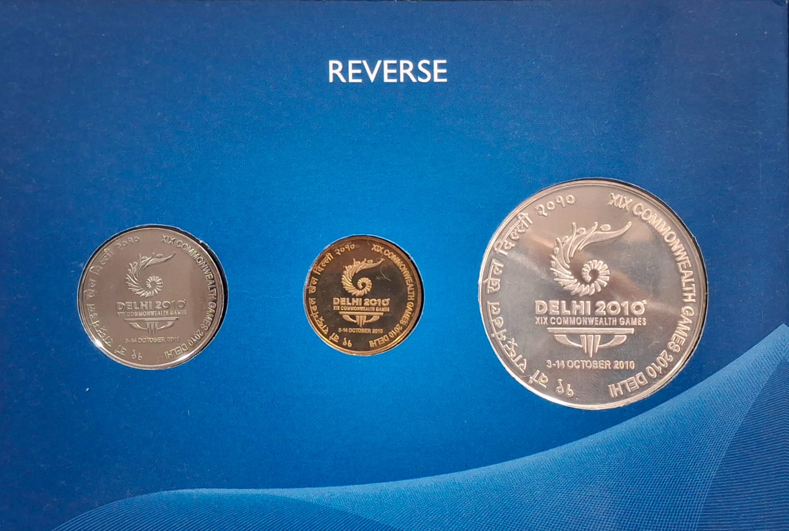 XIX Commonwealth Games Delhi -2010 Rare 3 Coins (Proof Set) Kolkata Mint