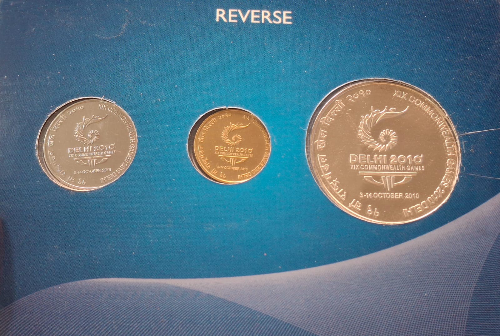 XIX Commonwealth Games Delhi -2010 Rare 3 Coins (UNC Set) Kolkata Mint