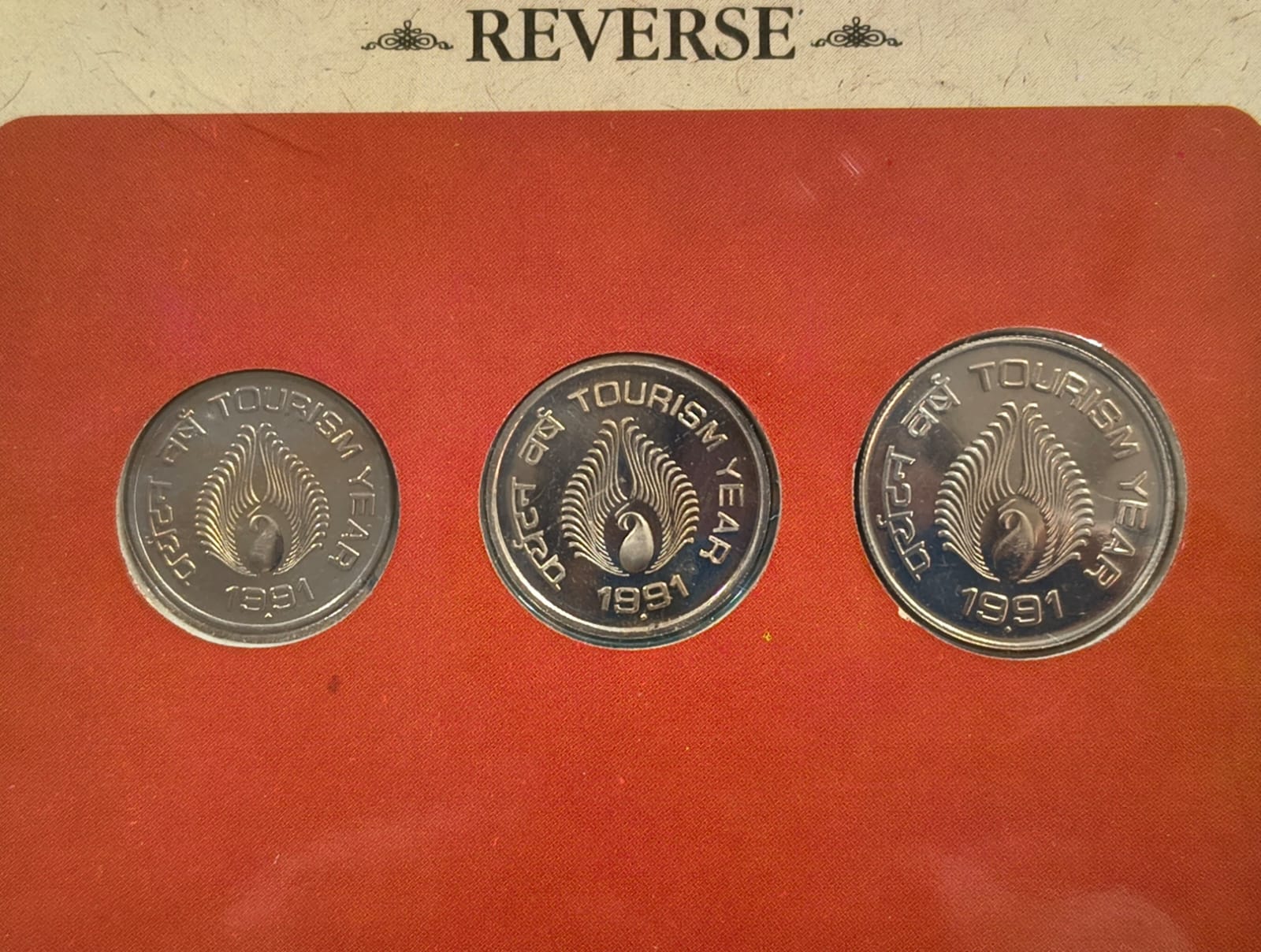 India Tourism YEAR-1991 Rare 3 Coins (UNC Set) Bombay Mint