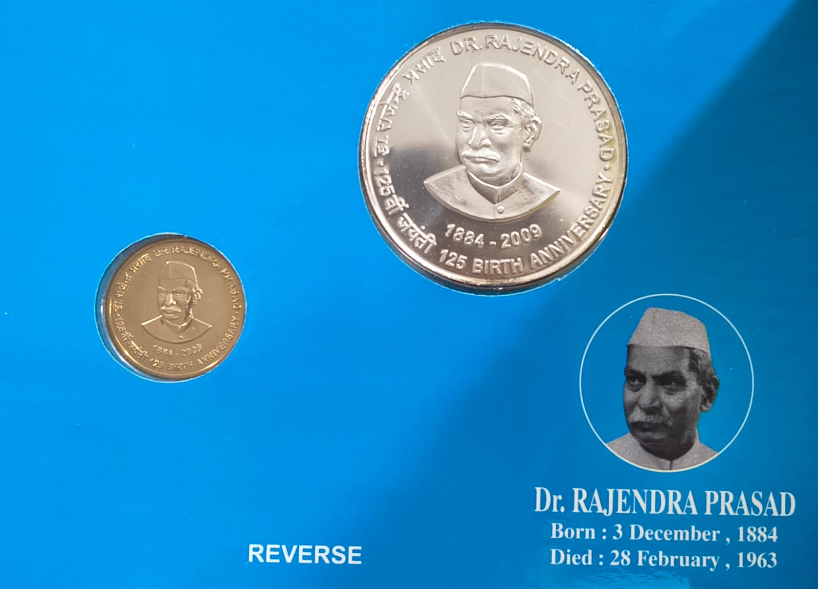 DR. Rajendra Prasad 125 Birth Anniversary 1884-2009 Rare 2 Coins (UNC Set) Kolkata Mint