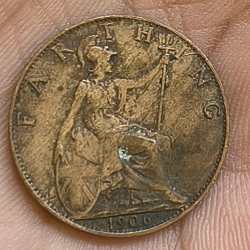 United Kingdom 1 Farthing 1906 - Edward VII rare coin #A-420