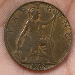 United Kingdom 1 Farthing 1902 - Edward VII rare coin #A-421