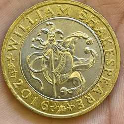 United Kingdom 2 Pounds 2016 - Elizabeth II Shakespeare, Comedy; Silver Proof Rare Coin #A-425