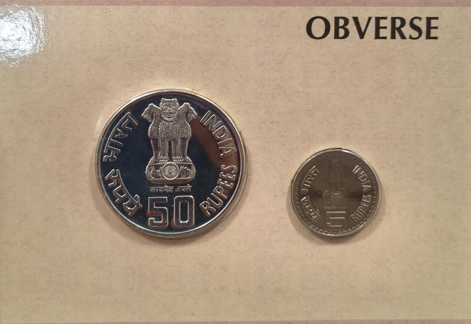 Khadi and Village Industries Commission 50 Years Rare 2 Coins ( UNC Set ) Mumbai Mint