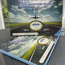 CIVIL Aviation India - 2011 Rare 2 Coins ( Proof Set ) Mumbai Mint