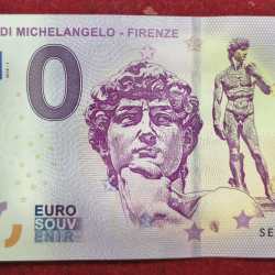 Italy 0 Euro - David di Michelangelo - FirenzeGEM UNC Legal Tender Country Issue