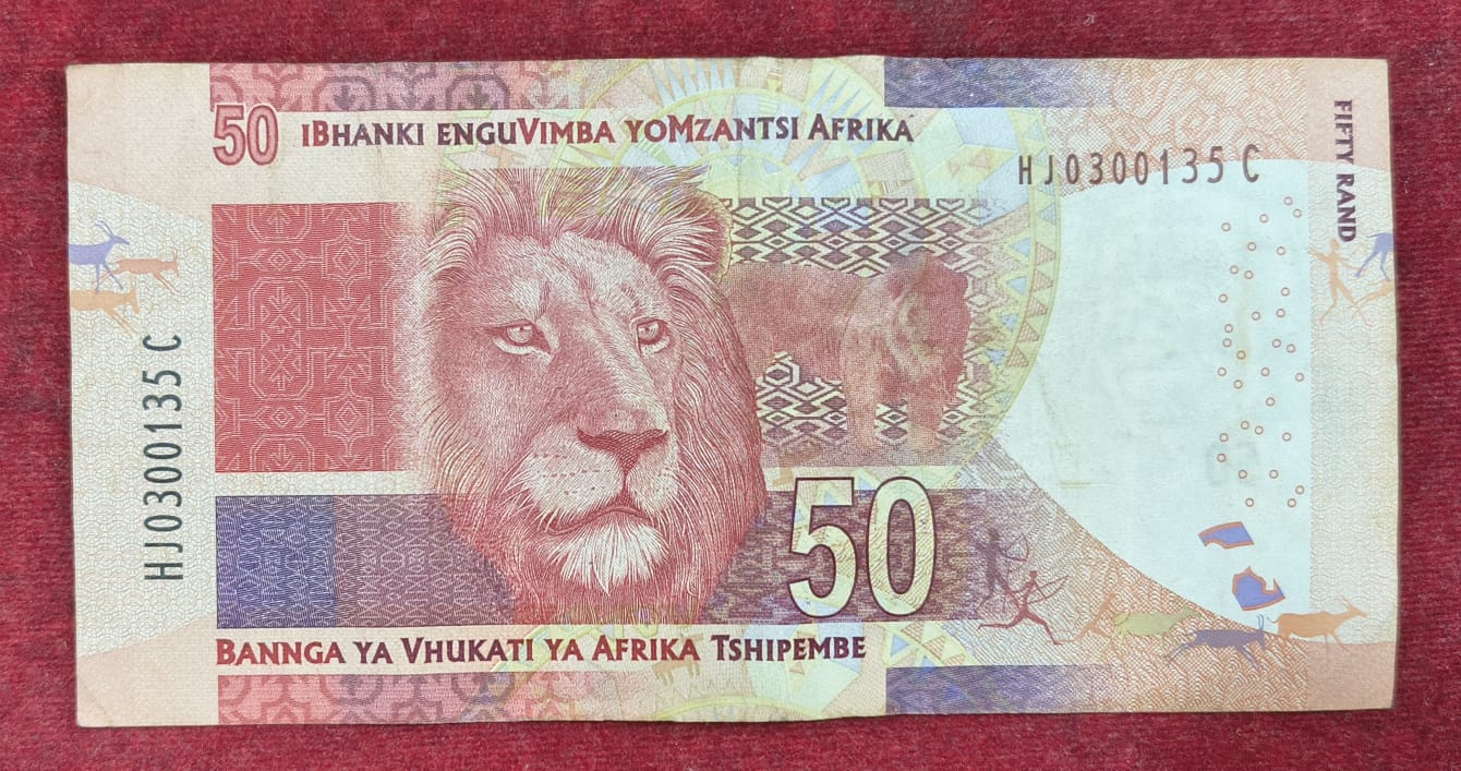South Africa 50 Rand With Omron rings rare note