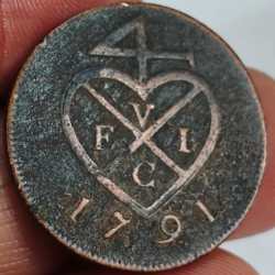 Bombay Presidency British India 1 Paisa (1⁄64) 1791 Weight 6.47 g Extermaly rare coin # A-445