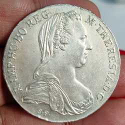Austrian Empire 1 Thaler - Maria Theresia Posthumous 1780 Silver Weight 28.0668 g Extermaly rare coin #A-446