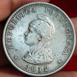 India, Portuguese 1912 1 Rupia - Republic Lisboa mint Silver (.917) Weight 11.66 g Extermaly rare coin # A-456