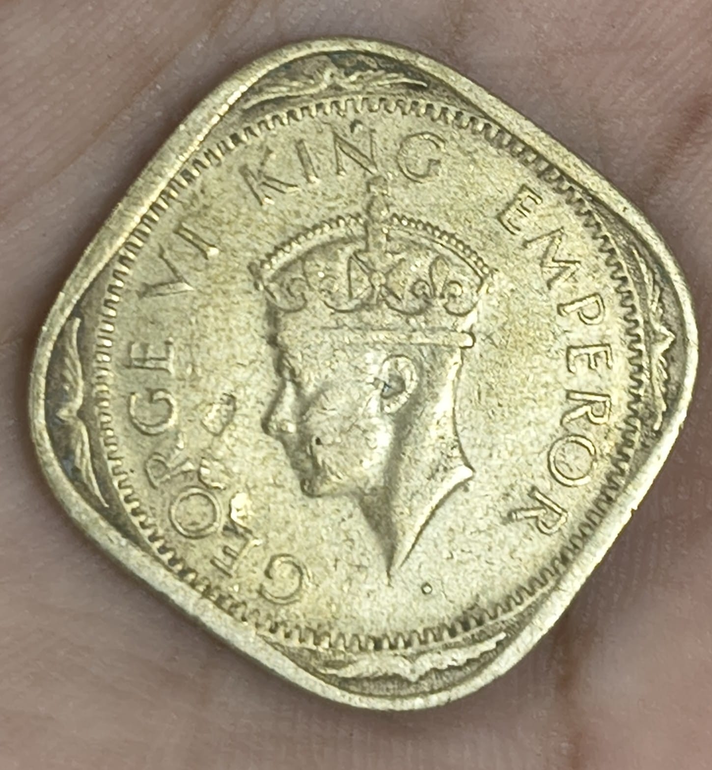 India Británica 2 Annas 1943 - George VI rare coin # A-464